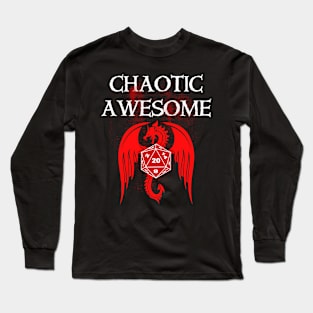 Chaotic Awesome Dragon Dice Tabletop RPG DM Gift Long Sleeve T-Shirt